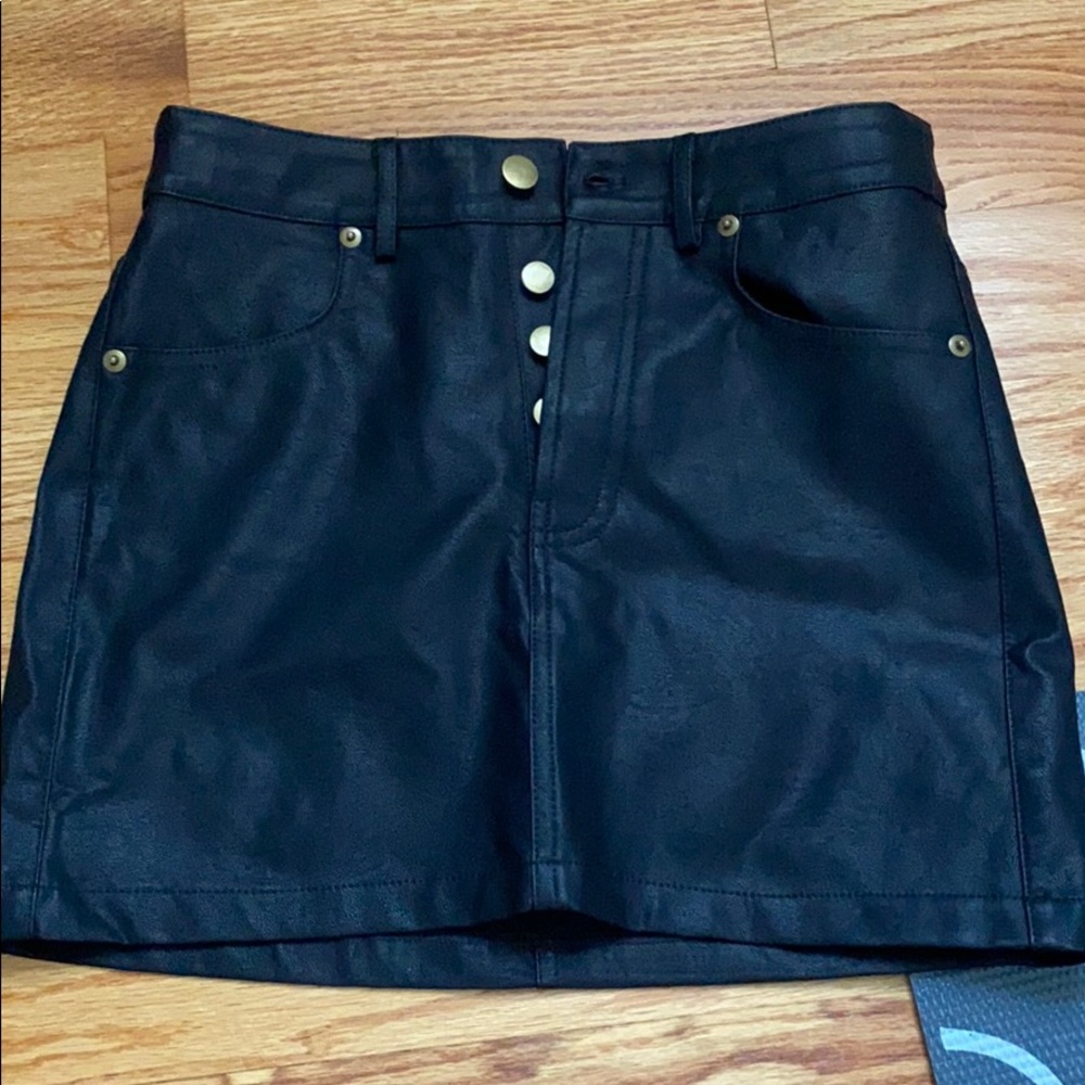 black leather skirt NWT
